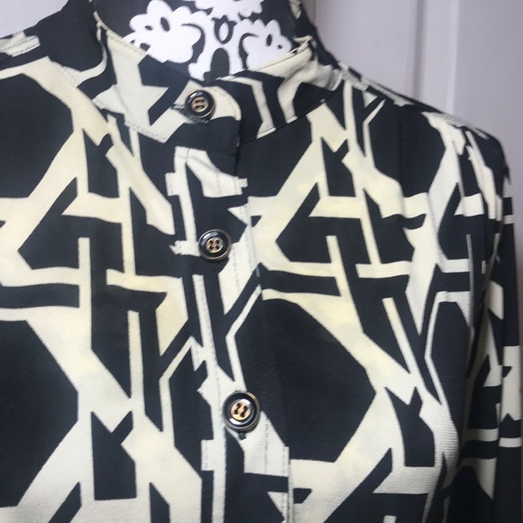 Geometric Sheath Dress with Belt - Picture 3 of 7